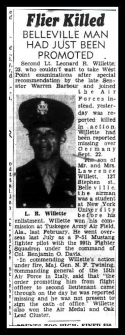 Morning Star-Ledger: Lt. Leonard Willette KIA 