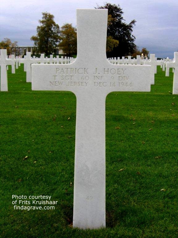 Patrick J. Hoey, Belleville, N.J. Henri-Chapelle Cemetery, Belgium.