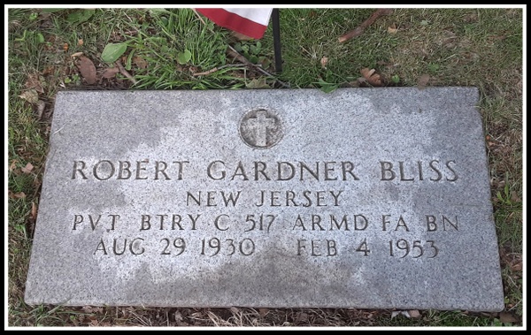 Robert Gardner Bliss, Headstone, Mt Pleasant Cemetery, Newark NJ - Perrone photo