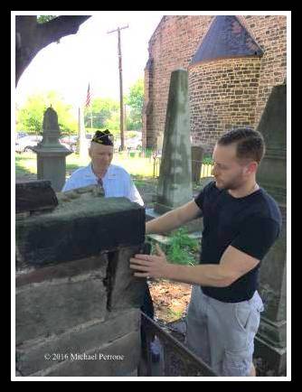 Crumbling crypt of Col. Philip Van Cortlandt in the cemetery of the old Belleville Dutch Reformed Church